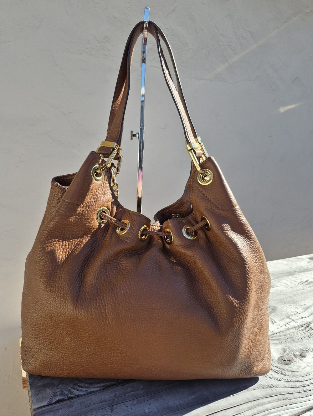 Michael Kors Camden Leather Drawstring Hobo Bag - Picture 7 of 12